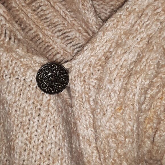 B.K.E. Knit Semi-Wrap Sweater Khaki Cardigan Size Large - Picture 6 of 8